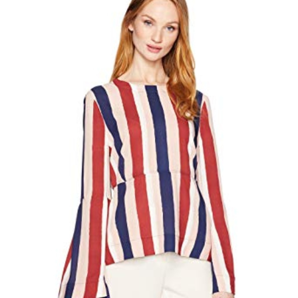 MOVING SALE BCBG Stripe 'Jeanne" Blouse - NWT